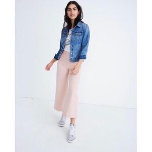 Madewell Emmett Cropped Wide leg Denim Light Pink